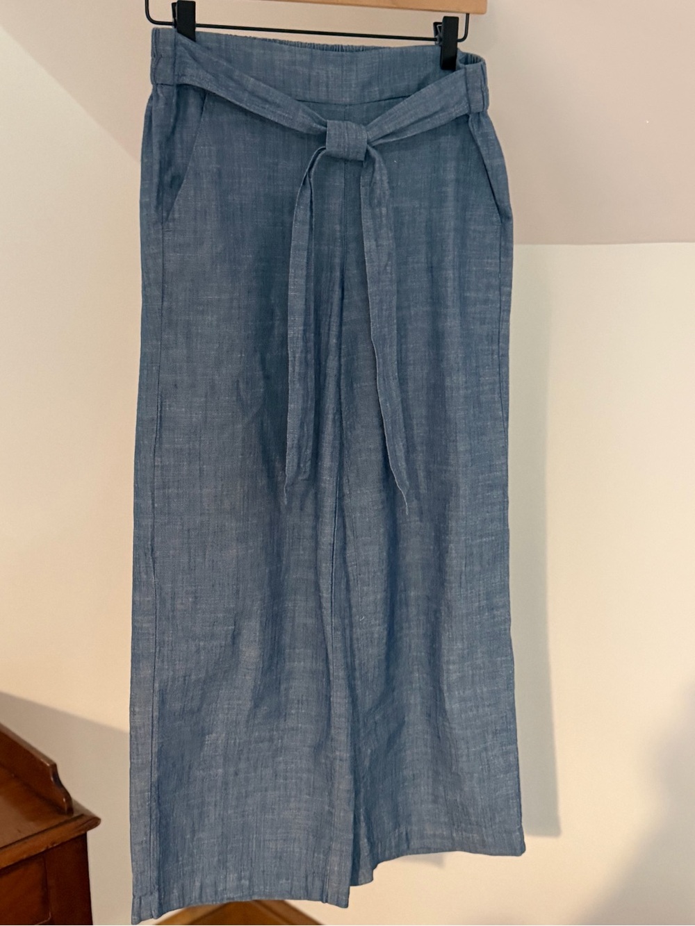J. Crew Blue Chambray Wide Leg Pants